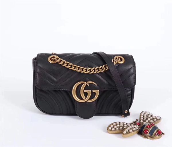 

De igner gucci marmont handbag famou cro body fa hion original cowhide genuine leather gucci houlder bag