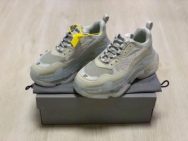 

quality sell triple s designer shoes man real leather all black distressed designer sneaker women wam size 36-45 yw01