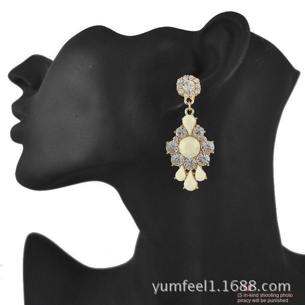 

accessories bohemian style personalized diamond drop tassel earrings e1463, Golden