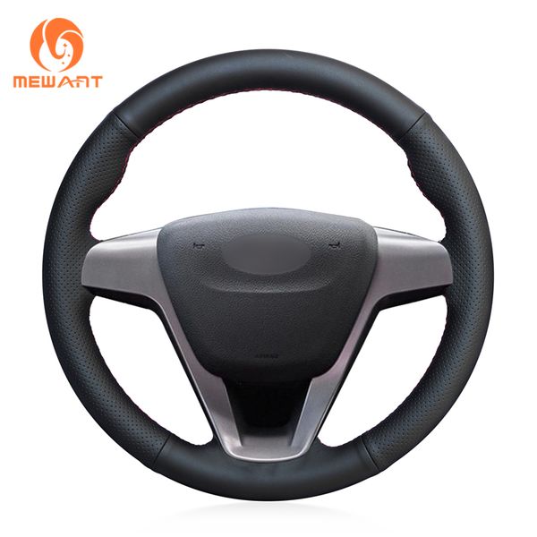 

mewant black artificial leather car steering wheel cover for lada vesta 2015-2019 xray 2015-2019