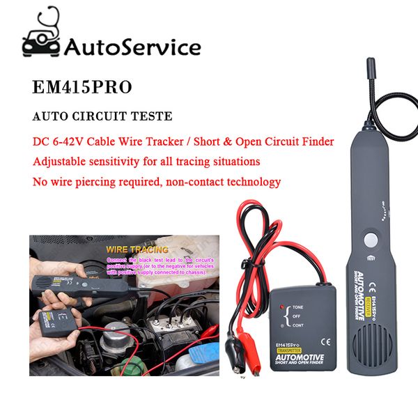 

universal auto circuit tester dc 6-42v cable wire tracker short & open circuit finder vehicle repair detector tracer em415pro