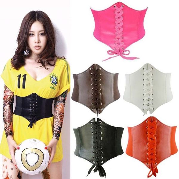 

2019 corset wide pu leather slimming body for women elastic high waist belts cinto sobretudo feminin ceinture femme fajas c19010301, Black;brown