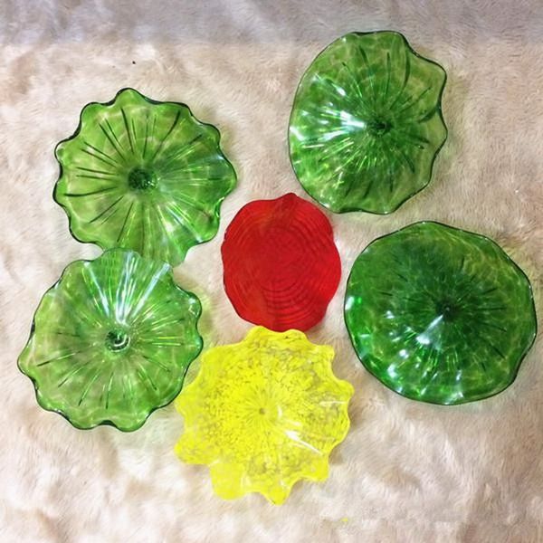 

fashionable murano glass plates hand blown glass plates borosilicate glass flower wall art for museum gallery deco