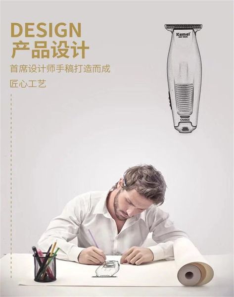 

новый kemei профессиональный машинка для стрижки волос беспроводная 0 мм лысые волосы триммер для бороды точность моделирования diy резак дл