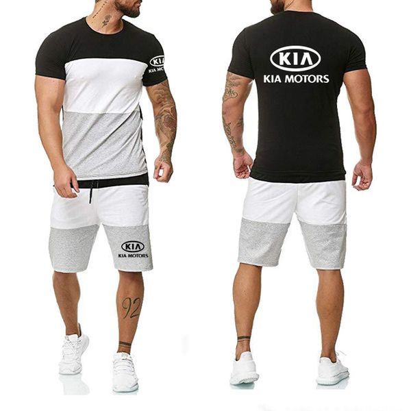 

new summer men's t-shirt for kia car printed men's short sleeve cotton mens cottont-shirt+pants suit 2pcs