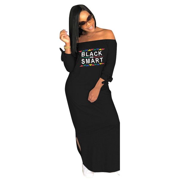 

Women New Style Boat Neck New Dress Both Sides Split Hot Sale Large Size Summer Time