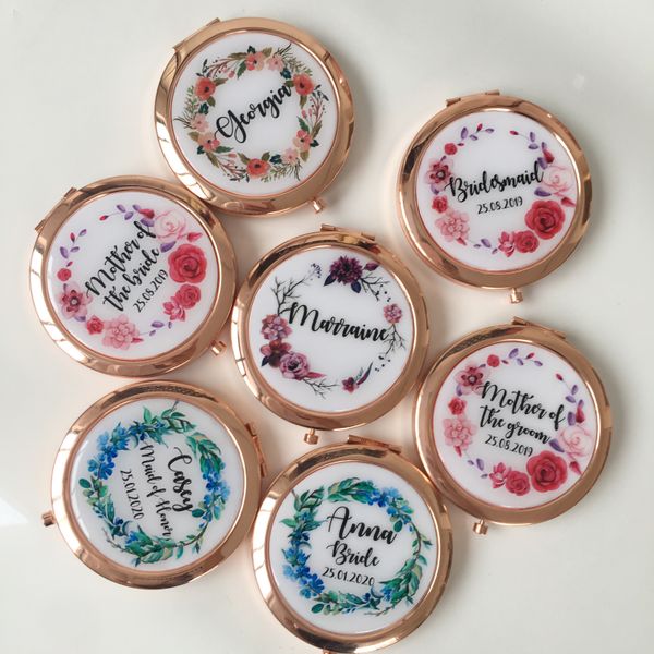 

custom compact mirror wedding bachelorette party personalized bride bridesmaid gift women sister birthday gifts