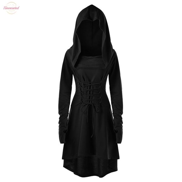 

black hoodie dress 2020 vintage long sleeve gothic dress women casual fashion elegant dresses woman party night vestidos, Black;gray