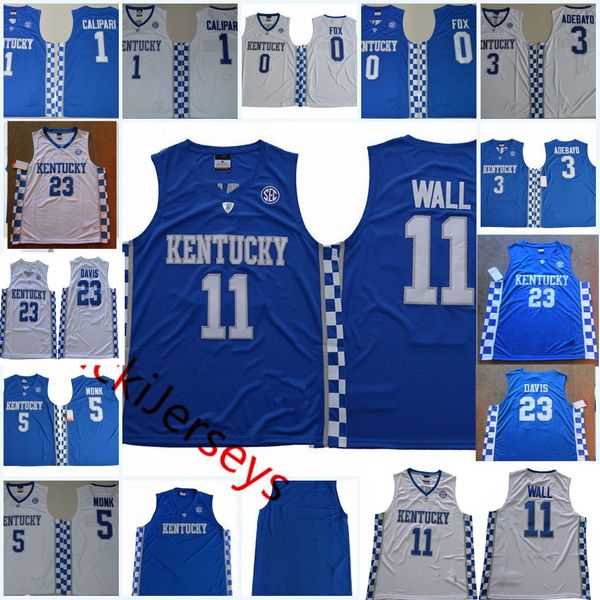 

Kentucky Wildcats John Wall Basketball Jersey De'Aaron Fox John Calipari Edrice Adebayo Malik Monk Anthony Davis Kentucky Wildcats Jersey