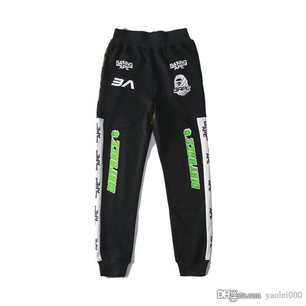 

мужские роскошные спортивные брюки дизайнерские брюки wei tide brand fashion свободные камуфляжные строчки хип-хоп пара высокое качество пов, Black