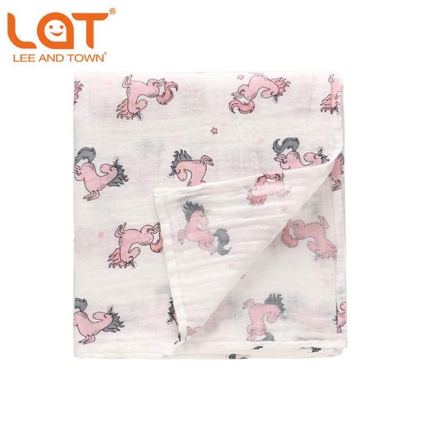 

orginal lat 100% cotton muslin baby nursing cover receiving blankets newborns swaddles kids stroller covers unicorn printed