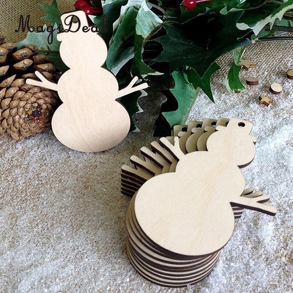 

20pcs wood snowman gift tags diy craft christmas tree decor ornaments
