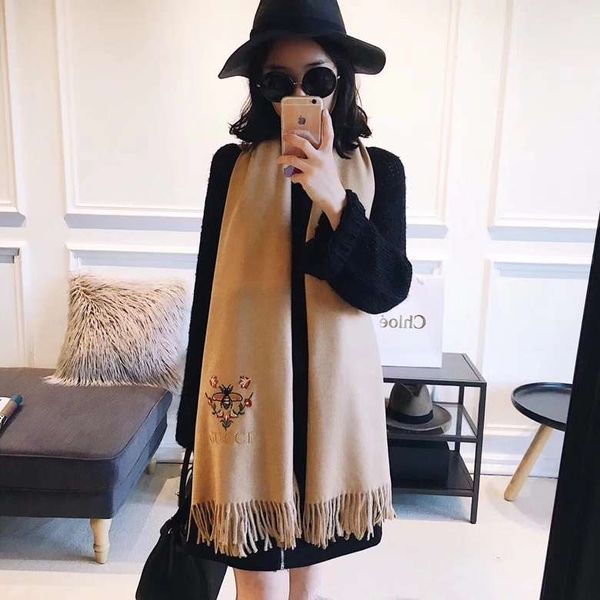 

little bees fashion brand woman scarves cashmere blend scarves man womens 4 colors option size 200*70cm, Blue;gray