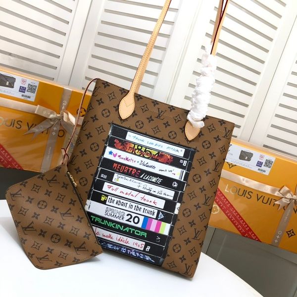 

2020 summer style women shopping bags fashion business casual real leather mens bag classic design composite bag for ladies size 36-34-4cm