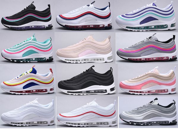 

new color gold brand triple black white undefeated cushion 97s women running shoes man sliver bullet athletic sneakers sport shoes 36-40