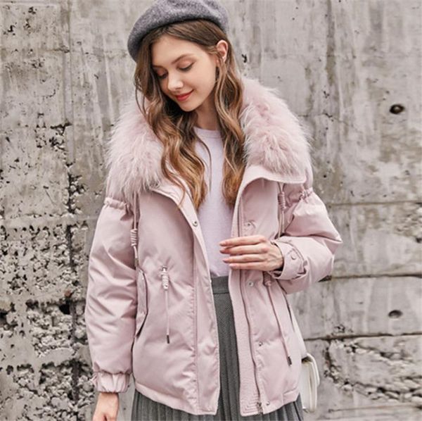 

brand new women designer parkas fashion casual korean style thick warm loose coat slim hooded women coats, Black