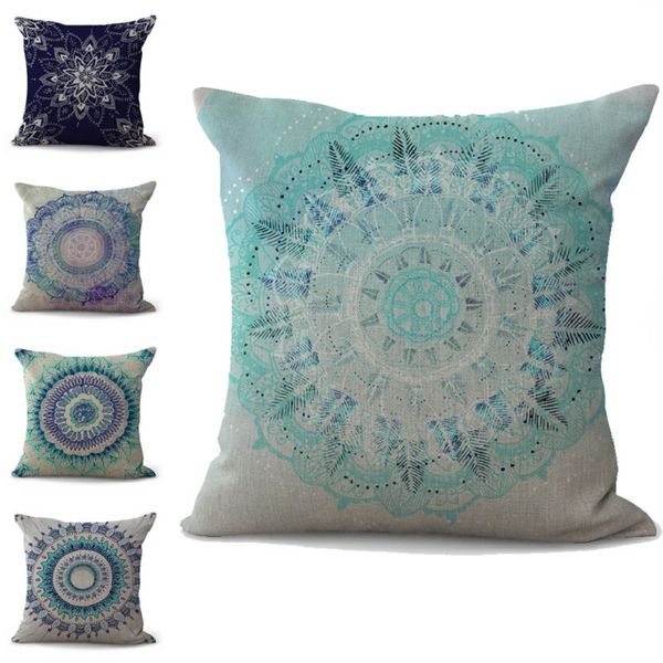 

свежий мандала цветок наволочка подушка домашнего декора белье хлопок бросьте площади наволочки 8 цветов на заказ free 45x45cm 100g