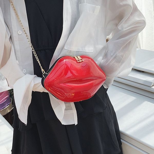 

lips style fashion pu ladies day clutch bag chain purse shoulder bag handbag women's crossbody mini messenger