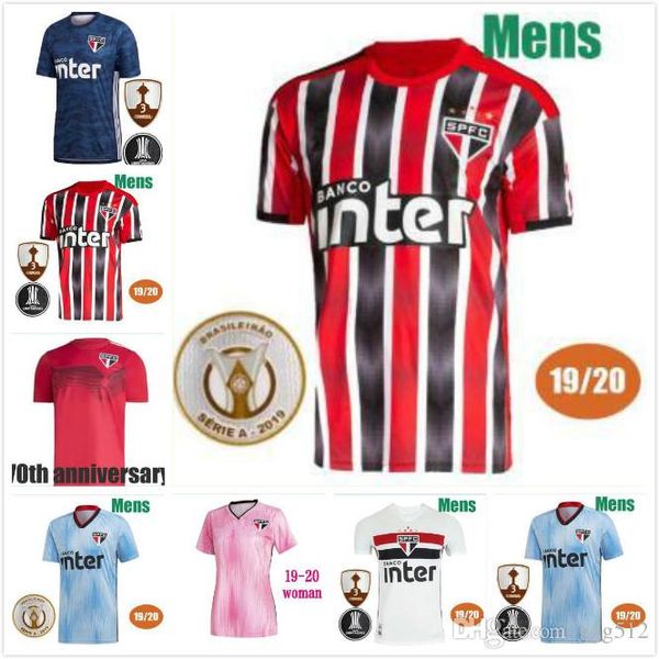 

19 20 brazil club sao paulo soccer jerseys junior cueva hernanes guilherme petros jucilei 2019 2020 football shirts, Black;yellow
