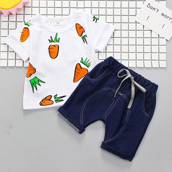 

2020 summer clothes new plaid t-shirt + shorts outfits 2 piece christmas outfit boys set t200607, White