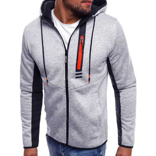 

2019 mens hoodie zipper pullover long sleeve hooded sweatshirt male plus size m-3xl l0722, Black