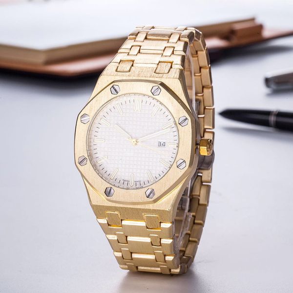 

surprise price mens watch full stainless steel watches automatic date sports quartz wristwatches clock relogio masculino, Slivery;brown