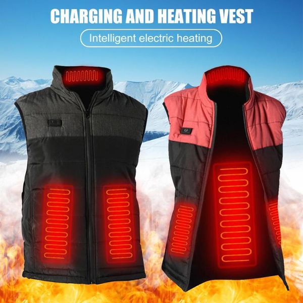 

heated vest usb rechargeable smart dual control heating vest cotton coat for winter outdoor ski mountaineering camping