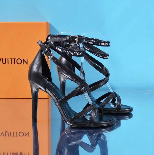 

2020 fashion luxury women dress shoes high heels leather party pumps lady pointed toes wedding shoes, Black