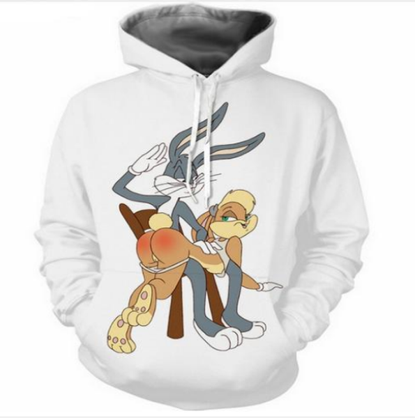 

out fashion streetwear 3d hd print casual bugs bunny hoodies sweatshirts men women hoodie jacket coat lms078, Black