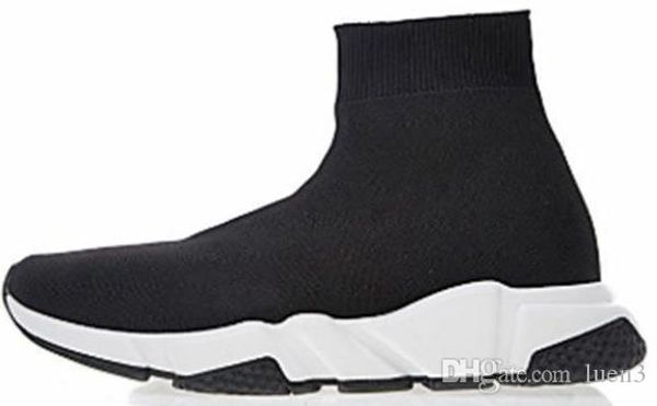 

fashion luxury sock shoes speed trainers lace-up women mens tiple whtie black platform casual shoes 36-45