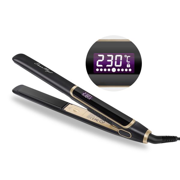 

new arrival flat iron swanmyst hair straightener with nano titanium plate, Black