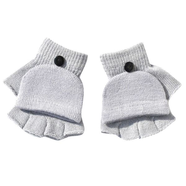 

gloves 1pc winter glove wrist warmer flip cover fingerless kids boys girls hand glove 2018 nov24, Blue;gray