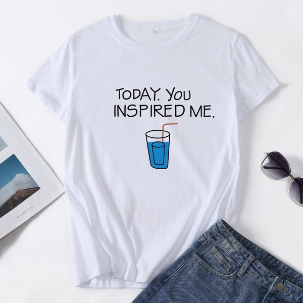 

spring summer character printing soft polyester cotton t-shirt women factory plain white dry fit custom print t-shirt ypf255