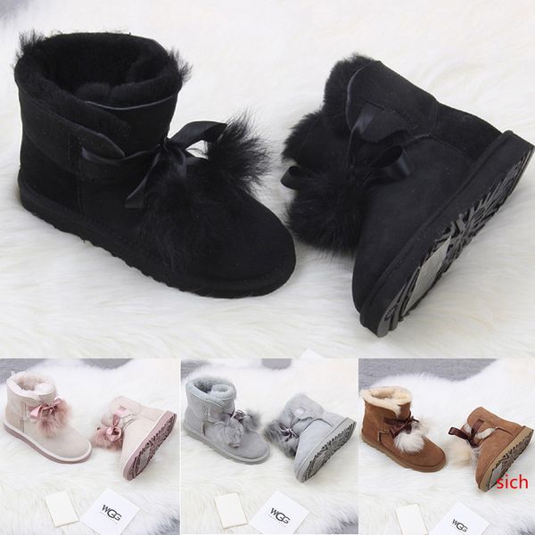 

winter australia classic snow boots wgg tall boots real leather bailey bowknot women's bailey bow knee boots shoes
