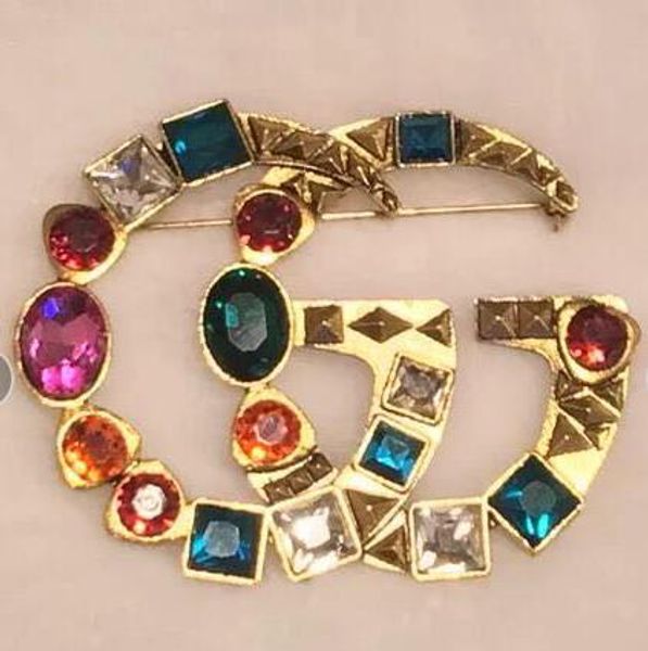 

designer men women pins brooches gold plated letter brooch pin for suit dress pins for party nice gift for friends 003, Gray