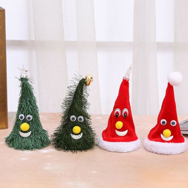 

1шт электрическая рождественская шляпа плюшевые игрушки детские игрушки подарок петь светящиеся качели музыка рождественские шляпы для украш