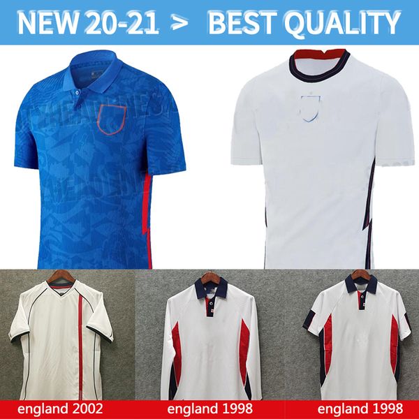 

19 20 england soccer jerseys retro beckham 1998 2002 gerrard lampard kane dele sterling home away retro jersey football shirts, Black