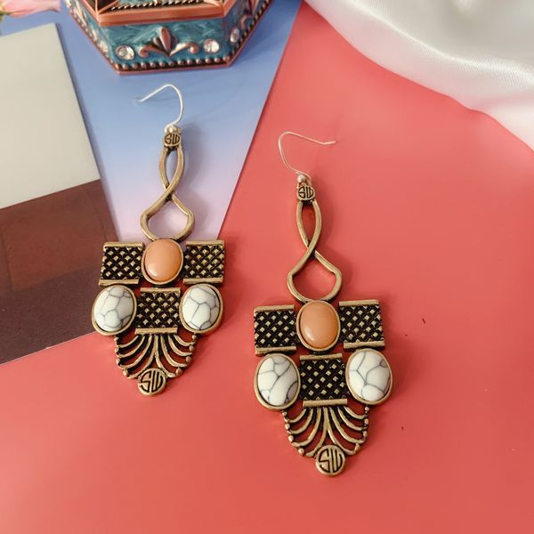 

vintage long earrings 925 silver temperament classical dangle earrings