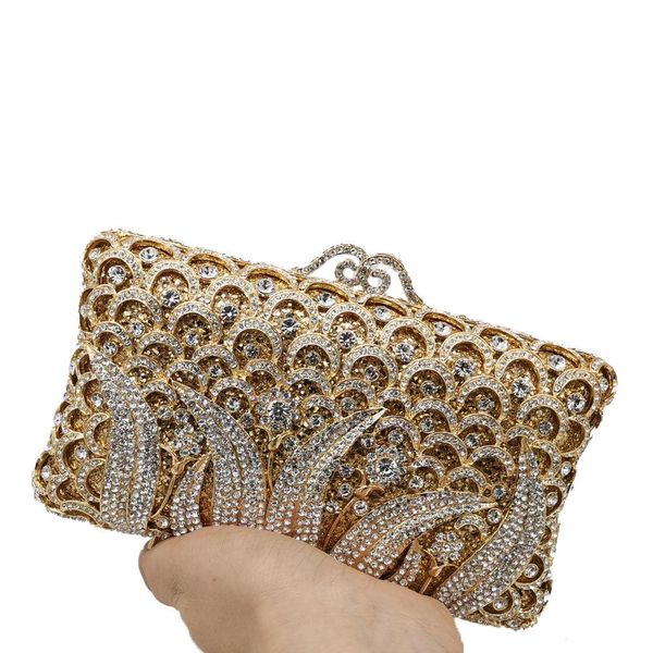 

designer- de fgg elegant women flower clutch crystal evening bags diamond metal minaudiere handbags wedding party dinner purses