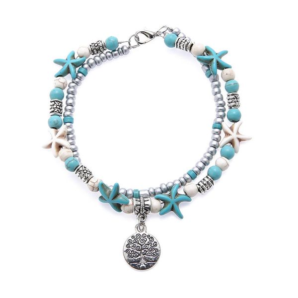 

women's ankle anklet bracelet anklet bohemian style personality fashion casual matching jewelry, Red;blue