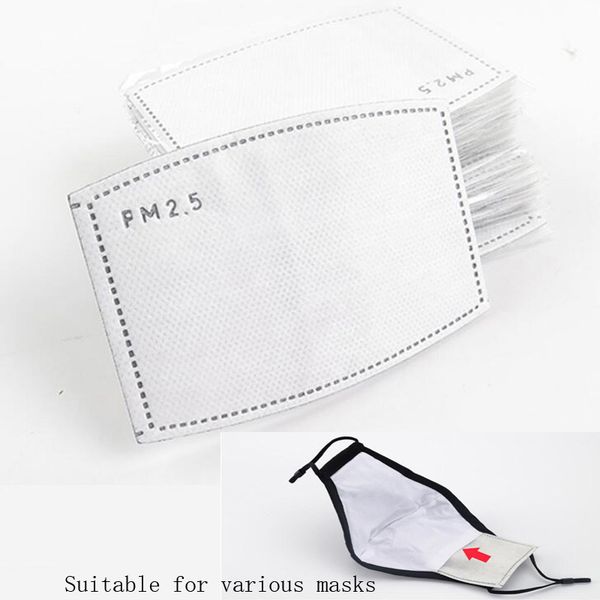

10pcs / lot 5-layer filter element disposable pm2.5 replaces multi-layer activated carbon protective pads for mask