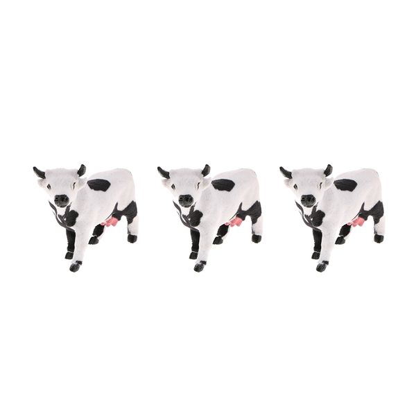 

3pcs cow statue indoor outdoor garden ornament prop model figure hunting