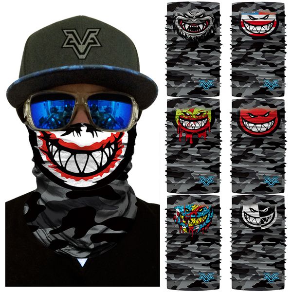 

vampire face mask halloween skull camouflage magic scarf fishing riding hoodies bandanas neck gaiter seamless balaclava, Black