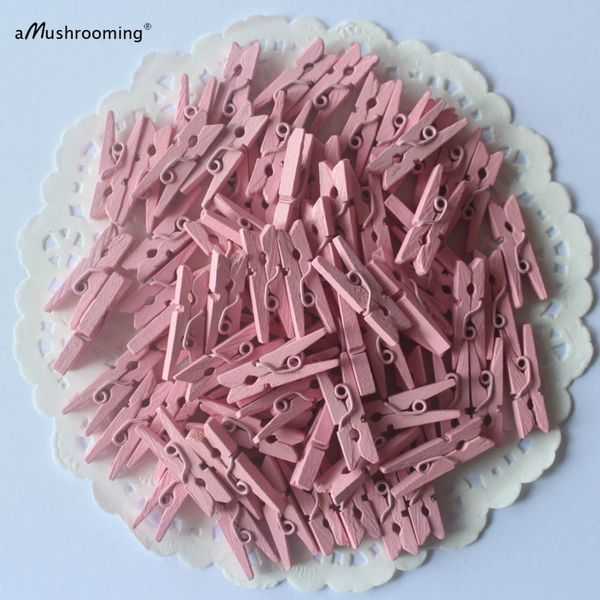 

50 solid pink mini pegs clothespins candy bar birthday party baby shower girls wedding planner baptism decoration babyshower