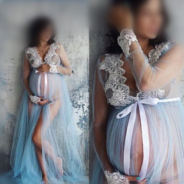 

new maternity pgraphy props maxi maternity gown lace dress fancy shooting p summer pregnant dress plus, Black;gray