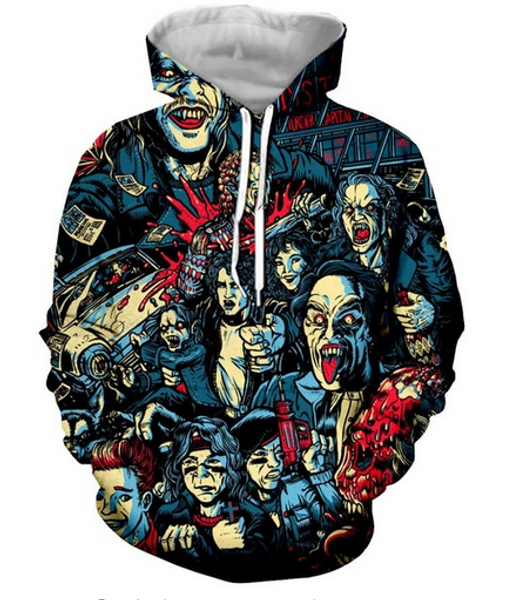 

new fashion 3d hd print lost boys horrorr men women pullover hoodies street wear casual hip hop pockets sweatshirt clothing zg0165, Black