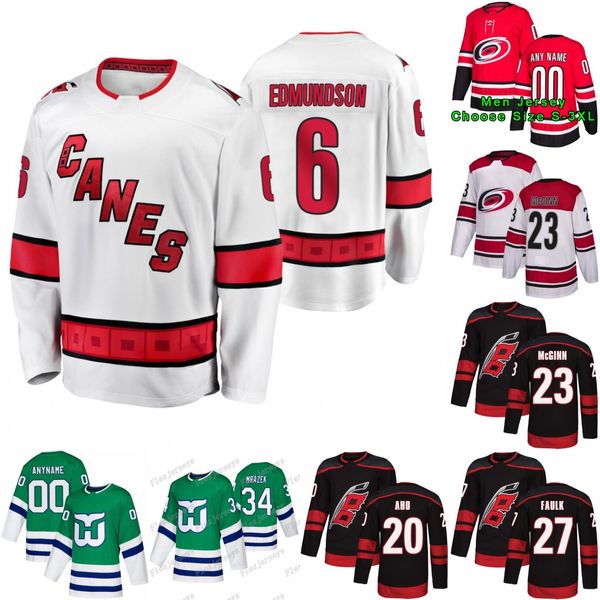 

6 joel edmundson 2019-20 carolina hurricanes teuvo teravainen james reimer andrei svechnikov dougie hamilton brock mcginn erik haula jersey, Black;red