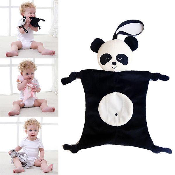 

cute baby bibs cartoon panda baby comforting plush toy animal doll multifunctional lovely sleep children mouth towel bibs bandan