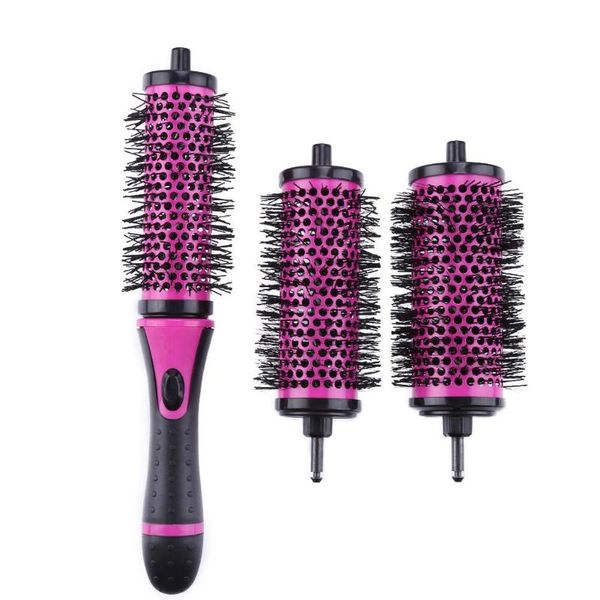 

профессиональный combs1 волос набор круглый щетка для волос curl съемные ручки расчески салон уход styling tool, Silver
