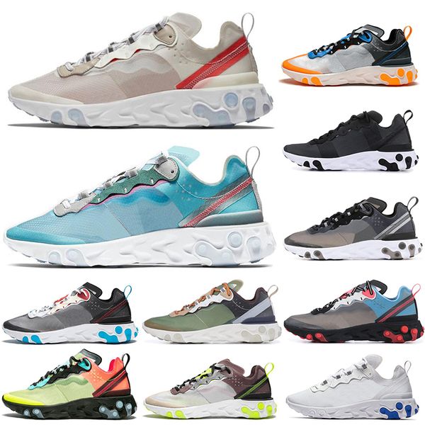

cheap React Element 87 55 running shoes for men women white black NEPTUNE GREEN blue mens trainer designer breathable running sneakers 36-45